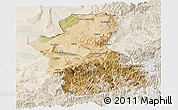 Satellite Panoramic Map of Takhar, lighten