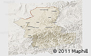 Shaded Relief Panoramic Map of Takhar, lighten