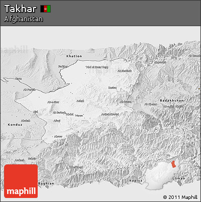 Silver Style Panoramic Map of Takhar