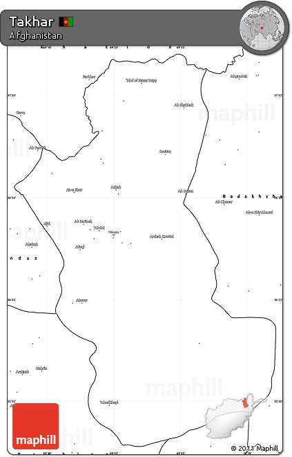 Blank Simple Map of Takhar