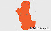 Political Simple Map of Takhar, single color outside