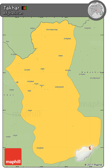 Savanna Style Simple Map of Takhar