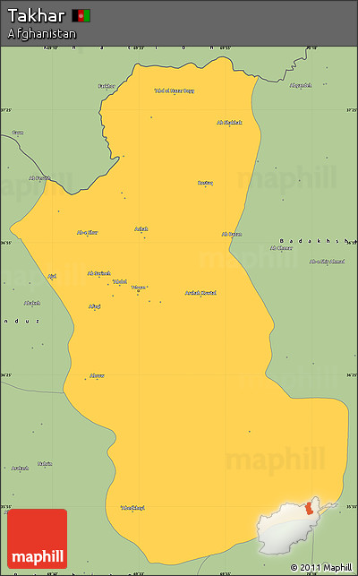 Savanna Style Simple Map of Takhar