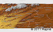 Physical Panoramic Map of Zabol