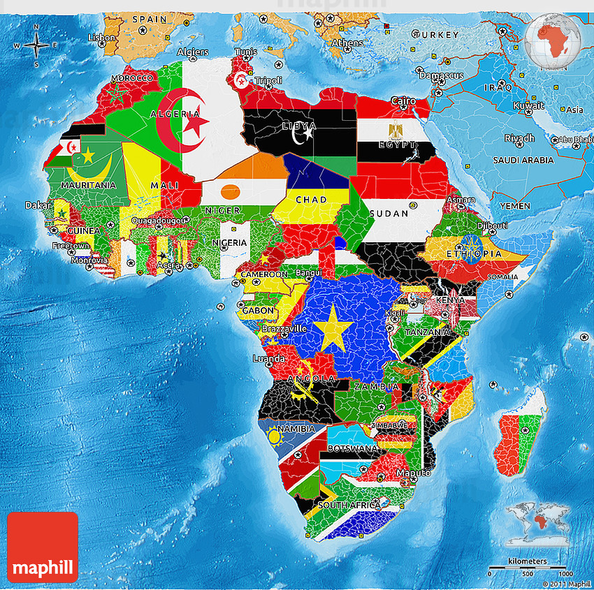 africa flag map