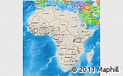 Shaded Relief 3D Map of Africa, political outside, shaded relief sea
