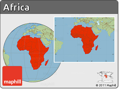 Savanna Style Location Map of Africa