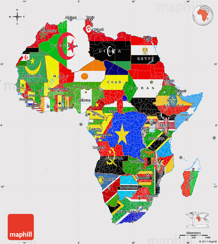 Flag Map of Africa