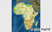 Physical Map of Africa, darken