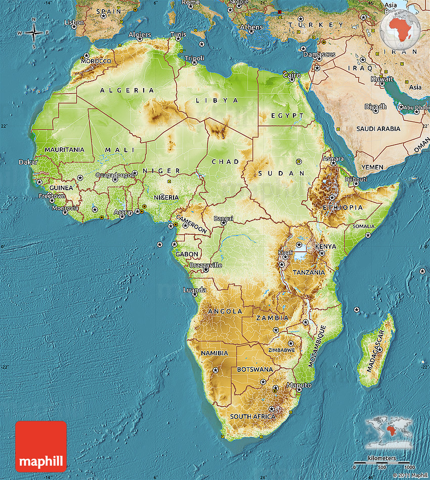 Physical Maps Of Africa 5777