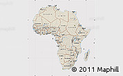 Shaded Relief Map of Africa, cropped outside