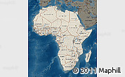 Shaded Relief Map of Africa, darken