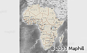 Shaded Relief Map of Africa, desaturated