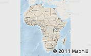 Shaded Relief Map of Africa, lighten