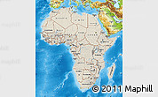 Shaded Relief Map of Africa, physical outside