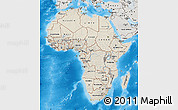 Shaded Relief Map of Africa, semi-desaturated, land only