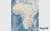 Shaded Relief Map of Africa, semi-desaturated