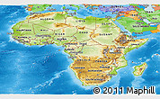 Physical Panoramic Map of Africa, political outside