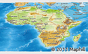 Physical Panoramic Map of Africa, political shades outside