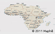 Shaded Relief Panoramic Map of Africa, cropped outside