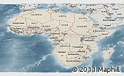 Shaded Relief Panoramic Map of Africa, semi-desaturated