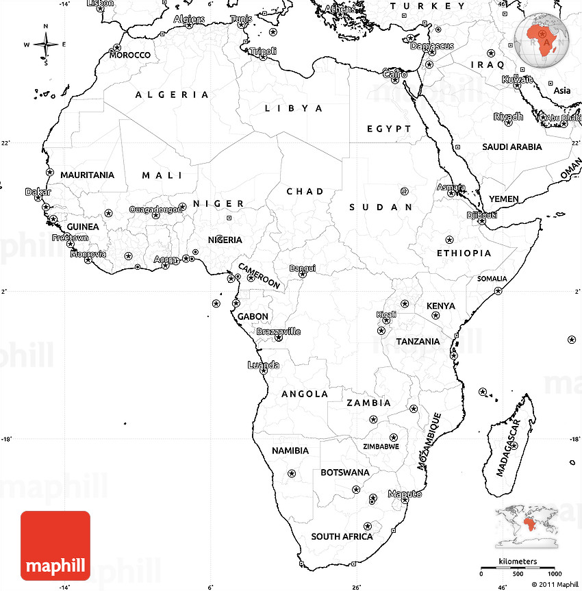 Map Of Africa Without Country Names United States Map