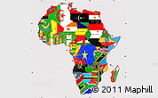 Flag Simple Map of Africa