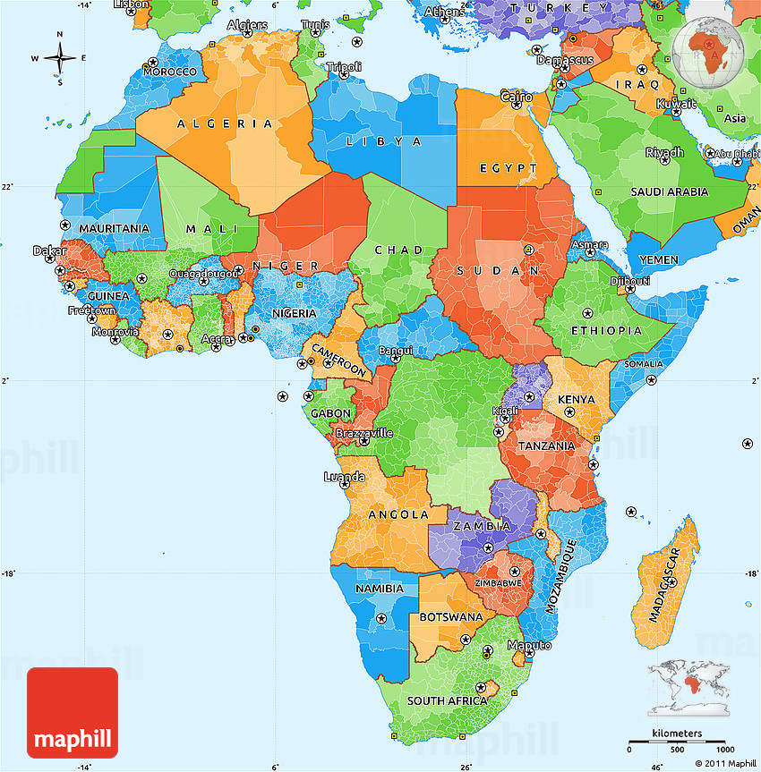 Simple Map Africa 105