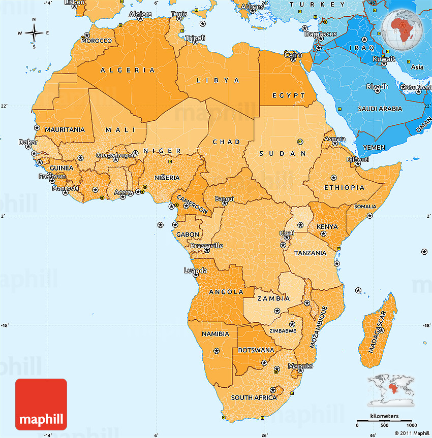 Simple Political Map Of Africa