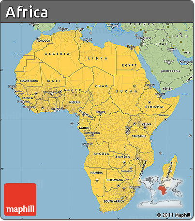 Savanna Style Simple Map of Africa