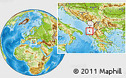 Physical Location Map of Ballsh, highlighted country, within the entire country