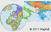 Political Location Map of Ballsh, highlighted country