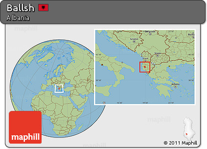 Savanna Style Location Map of Ballsh