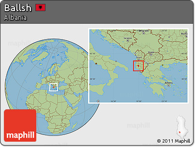 Savanna Style Location Map of Ballsh