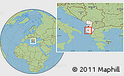 Savanna Style Location Map of Ballsh, highlighted country, within the entire country