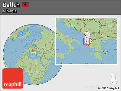 Savanna Style Location Map of Ballsh, highlighted country