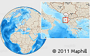 Shaded Relief Location Map of Ballsh, highlighted country