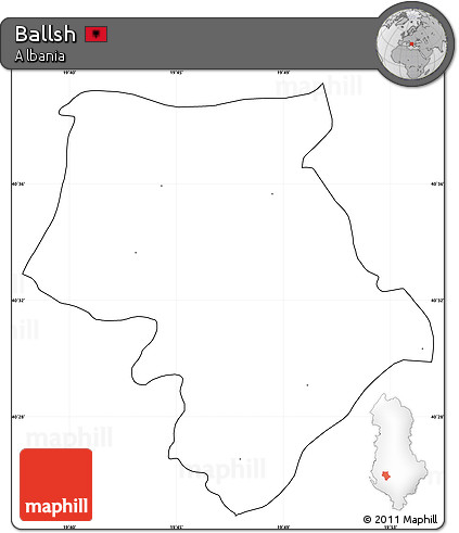 Blank Simple Map of Ballsh, cropped outside, no labels