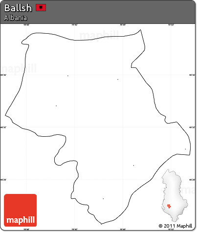Blank Simple Map of Ballsh, cropped outside, no labels