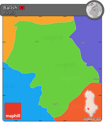 Political Simple Map of Ballsh