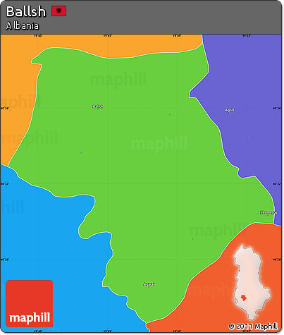Political Simple Map of Ballsh
