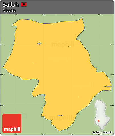Savanna Style Simple Map of Ballsh, cropped outside