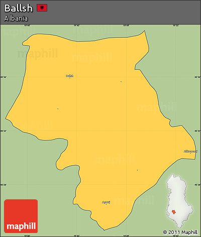 Savanna Style Simple Map of Ballsh, cropped outside