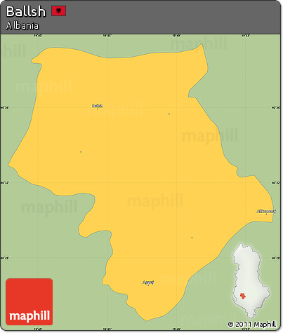 Savanna Style Simple Map of Ballsh, single color outside