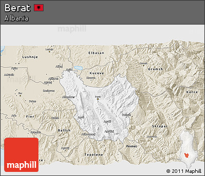 Classic Style 3D Map of Berat