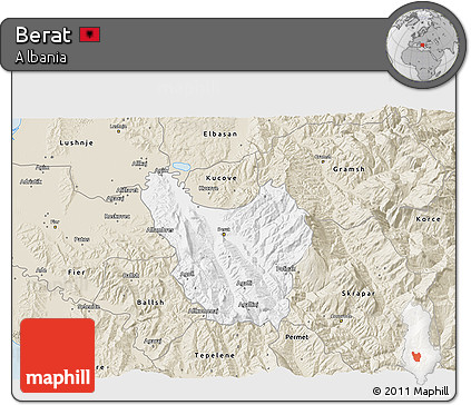 Classic Style 3D Map of Berat