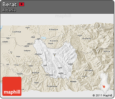 Classic Style 3D Map of Berat