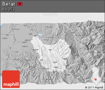 Gray 3D Map of Berat