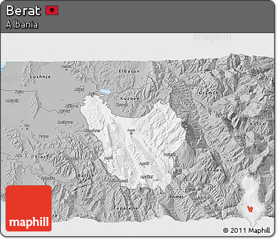 Gray 3D Map of Berat