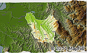 Physical 3D Map of Berat, darken